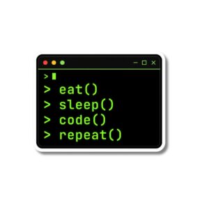 "EAT • SLEEP • CODE • REPEAT 2"STICKER