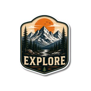 "EXPLORE MOUNTAIN BADGE"STICKER
