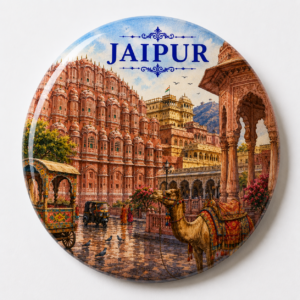 "JAIPUR"58 MM ROUND FRIDGE MAGNET
