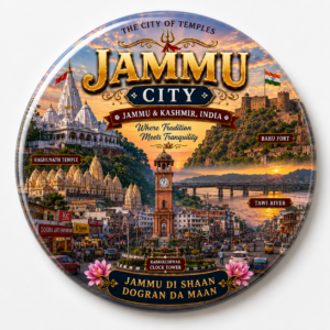 "JAMMU CITY"58 MM ROUND FRIDGE MAGNET
