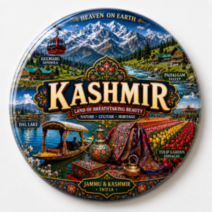 "KASHMIR 1"58 MM ROUND FRIDGE MAGNET