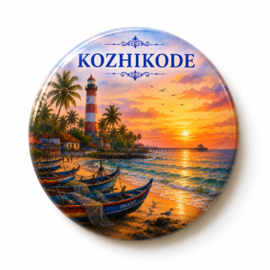 "KOZHIKODE"58 MM ROUND FRIDGE MAGNET