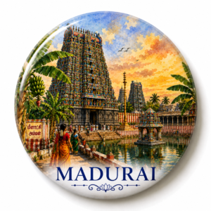 "MADURAI"58 MM ROUND FRIDGE MAGNET