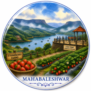 "MAHABALESHWAR"58 MM ROUND FRIDGE MAGNET