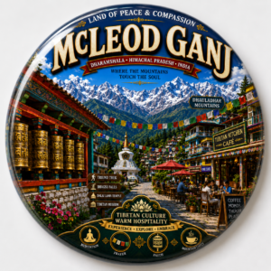 "McLEOD GANJ"58 MM ROUND FRIDGE MAGNET