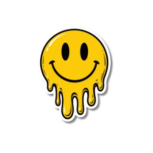 "MELTING SMILEY FACE"STICKER