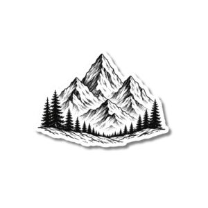 "MINIMALIST MOUNTAIN SKETCH"STICKER