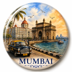 "MUMBAI"58 MM ROUND FRIDGE MAGNET