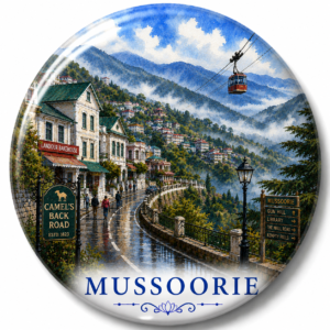 "MUSSOORIE"58 MM ROUND FRIDGE MAGNET