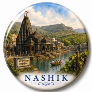 "NASHIK"58 MM ROUND FRIDGE MAGNET