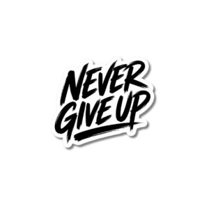 "NEVER GIVE UP"STICKER