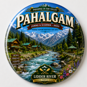 "PAHALGAM"58 MM ROUND FRIDGE MAGNET