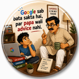 FATHER'S DAY SPECIAL"PAPA KE TAANE NO.25" 58 MM ROUND FRIDGE MAGNET