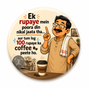 FATHER'S DAY SPECIAL"PAPA KE TAANE NO.3"58 MM ROUND FRIDGE MAGNET