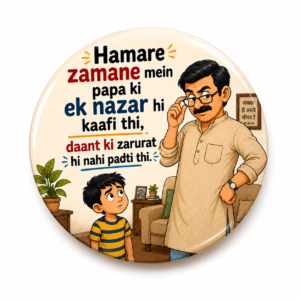 FATHER'S DAY SPECIAL"PAPA KE TAANE NO.4"58 MM ROUND FRIDGE MAGNET