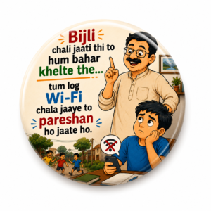 FATHER'S DAY SPECIAL"PAPA KE TAANE NO.5"58 MM ROUND FRIDGE MAGNET