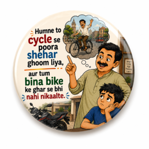 FATHER'S DAY SPECIAL"PAPA KE TAANE NO.6"58 MM ROUND FRIDGE MAGNET