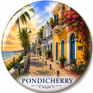 "PONDICHERRY"58 MM ROUND FRIDGE MAGNET