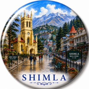 "SHIMLA"58 MM ROUND FRIDGE MAGNET