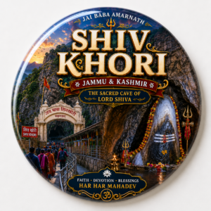 "SHIVKHORI"58 MM ROUND FRIDGE MAGNET