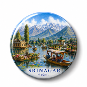 "SRINAGAR"58 MM ROUND FRIDGE MAGNET