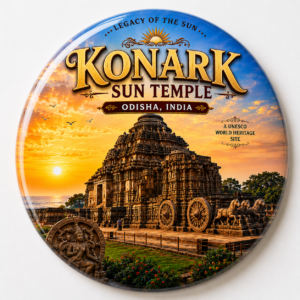 "SUN TAMPLE KONARK"58 MM ROUND FRIDGE MAGNET