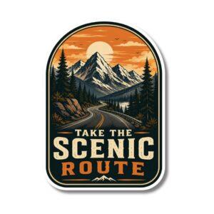 "TAKE THE SCENIC ROUTE" STICKER