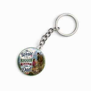 "THE WORLD IS BIGGER BECAUSE OF YOU DAD"44 MM KEYCHAIN