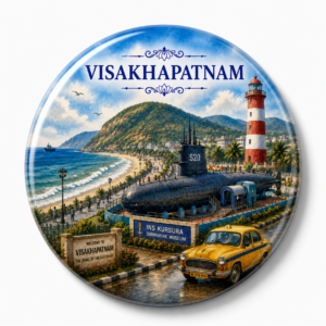 "VISAKHAPATNAM"58 MM ROUND FRIDGE MAGNET