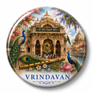 "VRINDAVAN"58 MM ROUND FRIDGE MAGNET