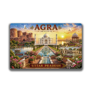 "AGRA"85*54 MM RECTANGLE PVC GLITTER FINISH FRIDGE MAGNET