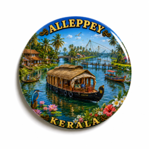 "ALLEPPEY"58 MM ROUND FRIDGE MAGNET