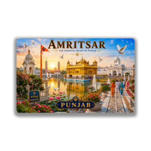 "AMRITSAR"85*54 MM RECTANGLE PVC GLITTER FINISH FRIDGE MAGNET