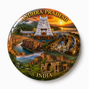 "ANDHRA PRADESH"58 MM ROUND FRIDGE MAGNET