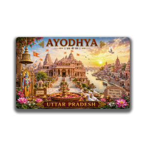 "AYODHYA"85*54 MM RECTANGLE PVC GLITTER FINISH FRIDGE MAGNET