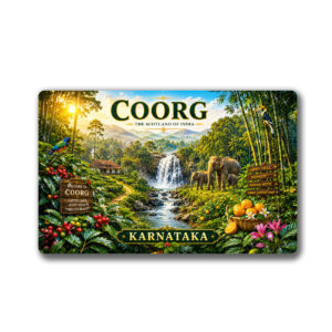 "COORG"85*54 MM RECTANGLE PVC GLITTER FINISH FRIDGE MAGNET