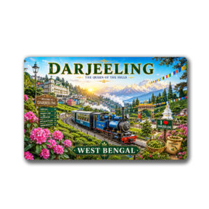 "DARJEELING"85*54 MM RECTANGLE PVC GLITTER FINISH FRIDGE MAGNET