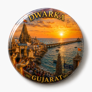 "DWARKA"58 MM ROUND FRIDGE MAGNET