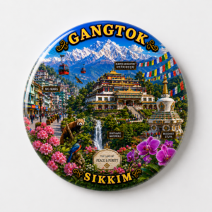 "GANGTOK"58 MM ROUND FRIDGE MAGNET