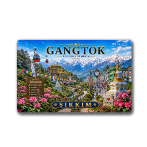 "GANGTOK"85*54 MM RECTANGLE PVC GLITTER FINISH FRIDGE MAGNET