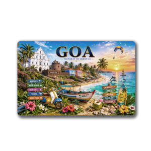 "GOA"85*54 MM RECTANGLE PVC GLITTER FINISH FRIDGE MAGNET