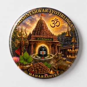 "GRISHNESHWAR JYOTIRLINGA"58 MM ROUND FRIDGE MAGNET