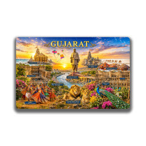 "GUJARAT"85*54 MM RECTANGLE PVC GLITTER FINISH FRIDGE MAGNET