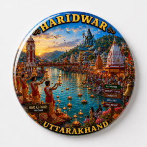 "HARIDWAR"58 MM ROUND FRIDGE MAGNET