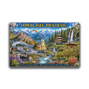 "HIMACHAL PRADESH"85*54 MM RECTANGLE PVC GLITTER FINISH FRIDGE MAGNET