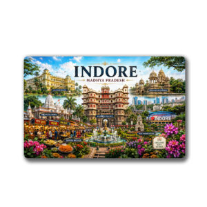 "INDORE"85*54 MM RECTANGLE PVC GLITTER FINISH FRIDGE MAGNET