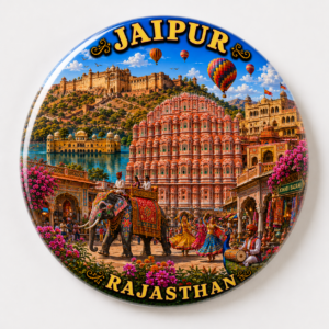 "JAIPUR"58 MM ROUND FRIDGE MAGNET