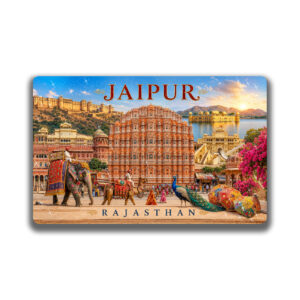 " JAIPUR"85*54 MM RECTANGLE PVC GLITTER FINISH FRIDGE MAGNET