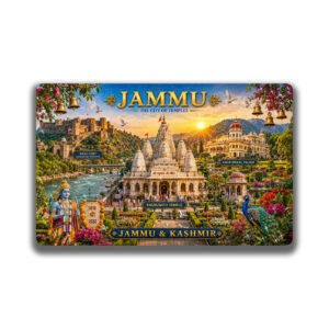 "JAMMU"85*54 MM RECTANGLE PVC GLITTER FINISH FRIDGE MAGNET