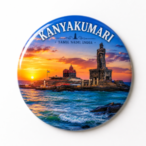 "KANYAKUMARI"58 MM ROUND FRIDGE MAGNET
